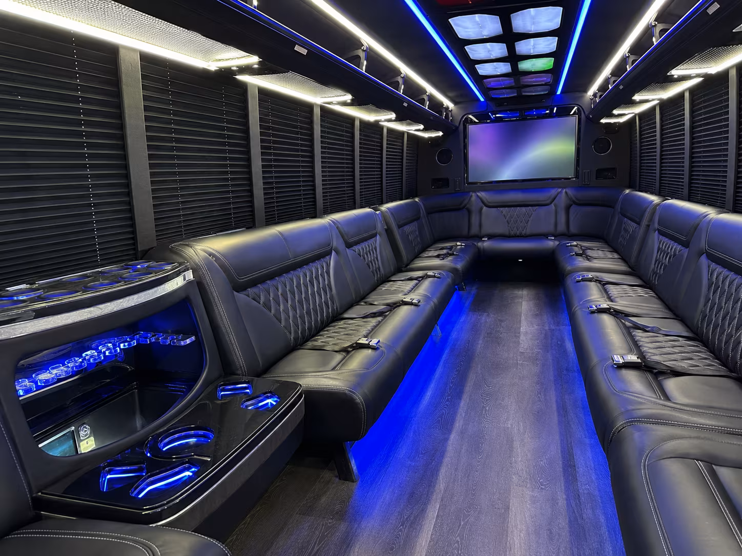 west des moines 20 passenger party bus inside