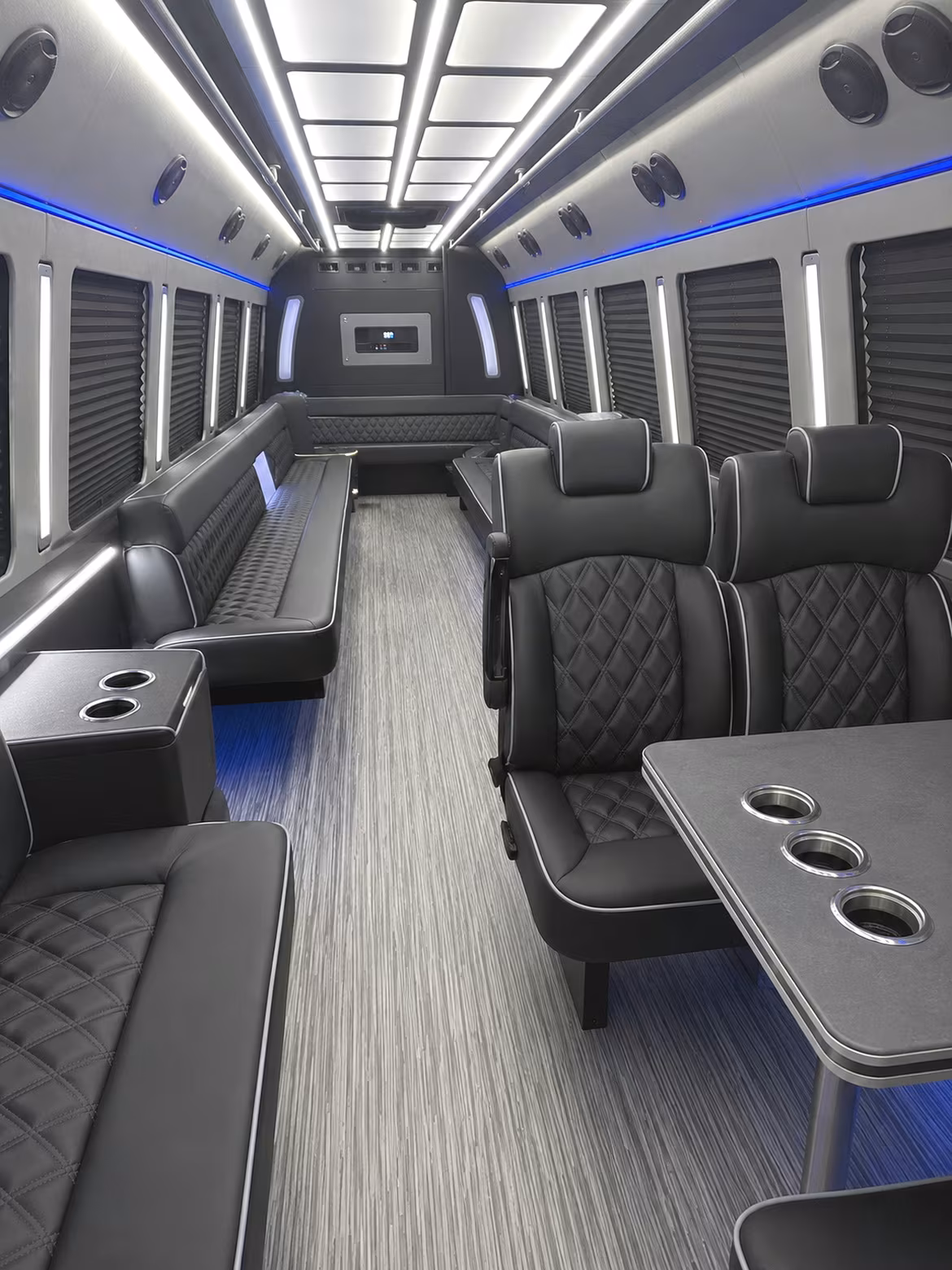 west des moines 25 passenger party bus inside