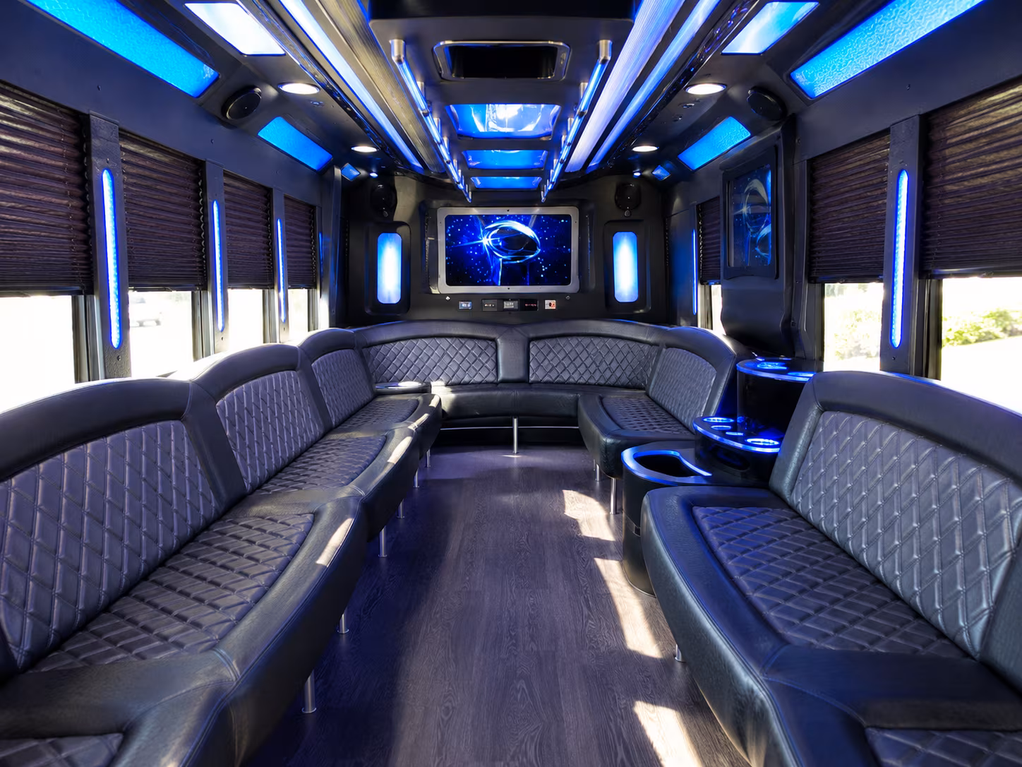 west des moines 28 passenger party bus inside