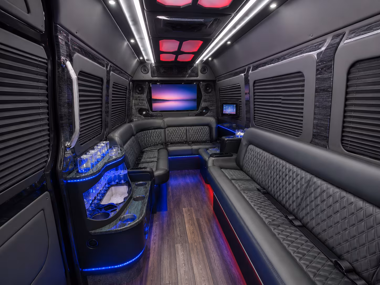 west des moines 40 passenger party bus inside