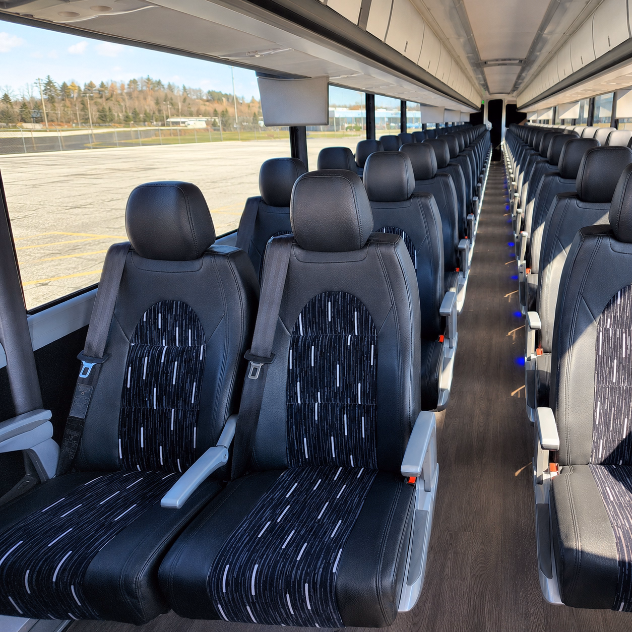 west des moines charter bus interior